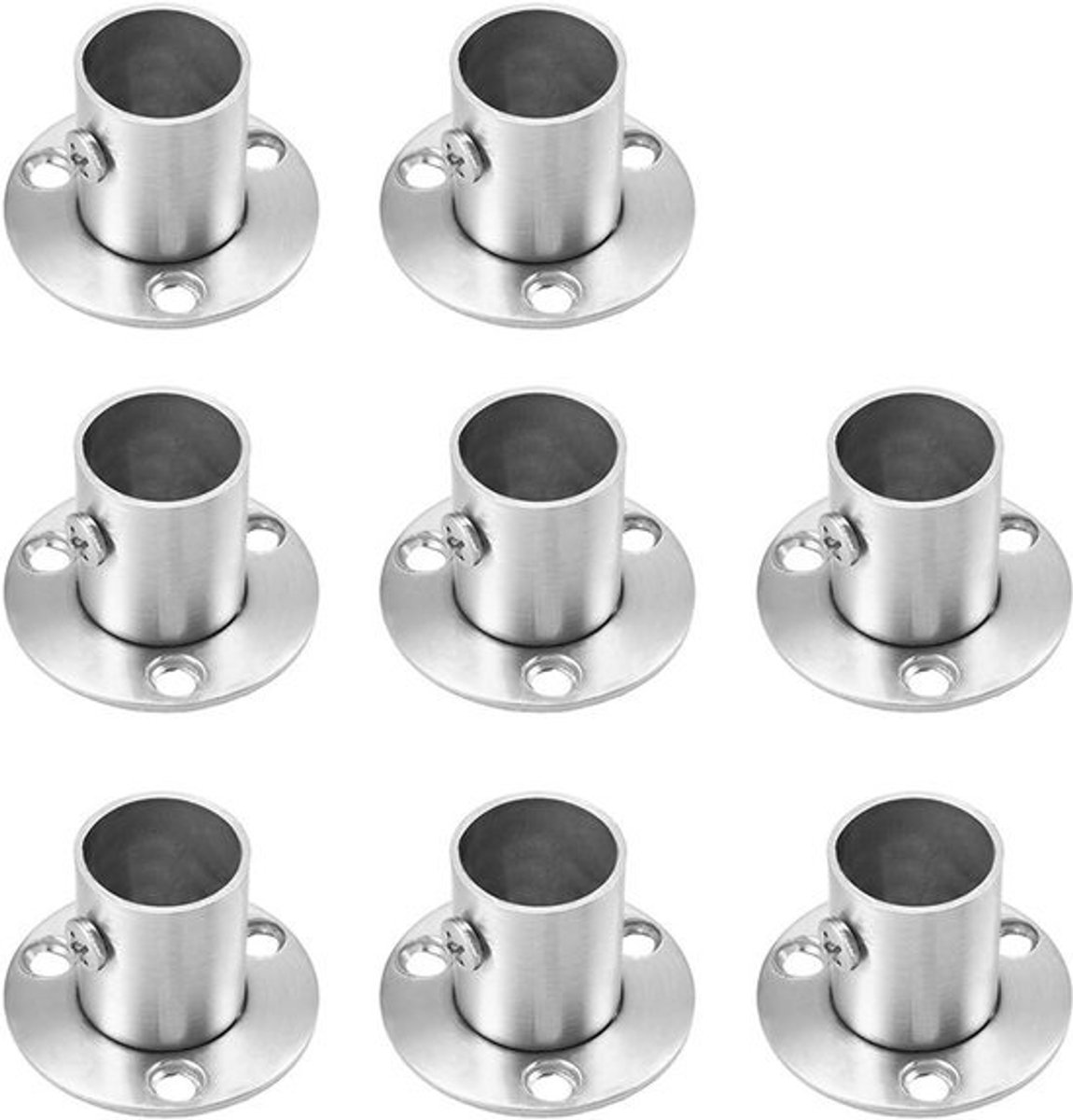 8x Robuuste Kledingroede Beugel voor 19mm Buizen - Wandmontage Garderobesteun