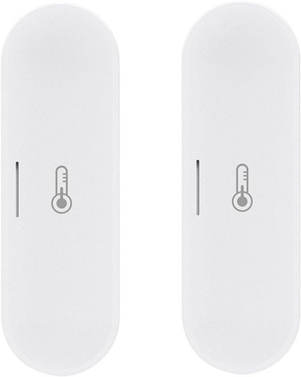 Slimme Temperatuur Sensor - Hygrometer Binnen Buiten - Huis Klimaat Monitoren - Zigbee Draadloze Connectiviteit - 2 Stuks - Wit