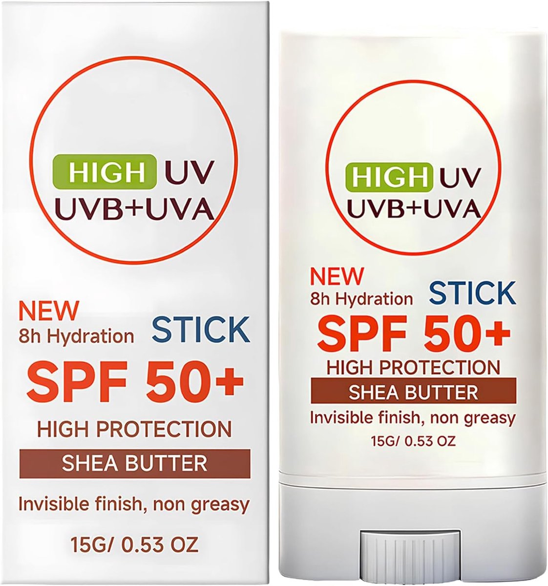 SPF 50+, gezichtszonstick, snelle zonbeschermingsstick, niet vettig, sterke UV-bescherming, geschikt voor alle huidtypes