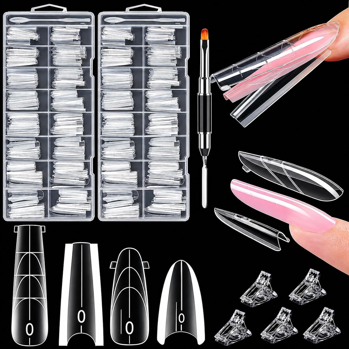 Tips, Nagelverlenging Gel UV, Amandel & T