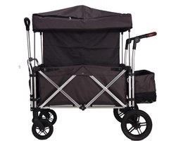 4-wiel Zware Duty Folding Tractor Cart Met Afneembaar Plafond, Opvouwbare Draagbare Vakantiecamping Beach Garden Transporter