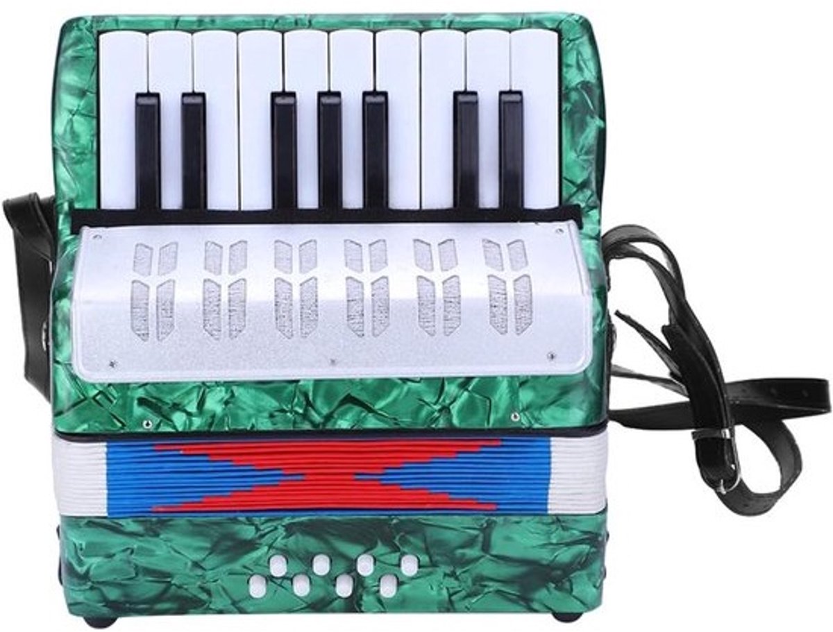 Kinderaccordeon - Mini accordeon - Muziek Leren - Lichtgewicht ontwerp - 17 toetsen 8 bas - Groen