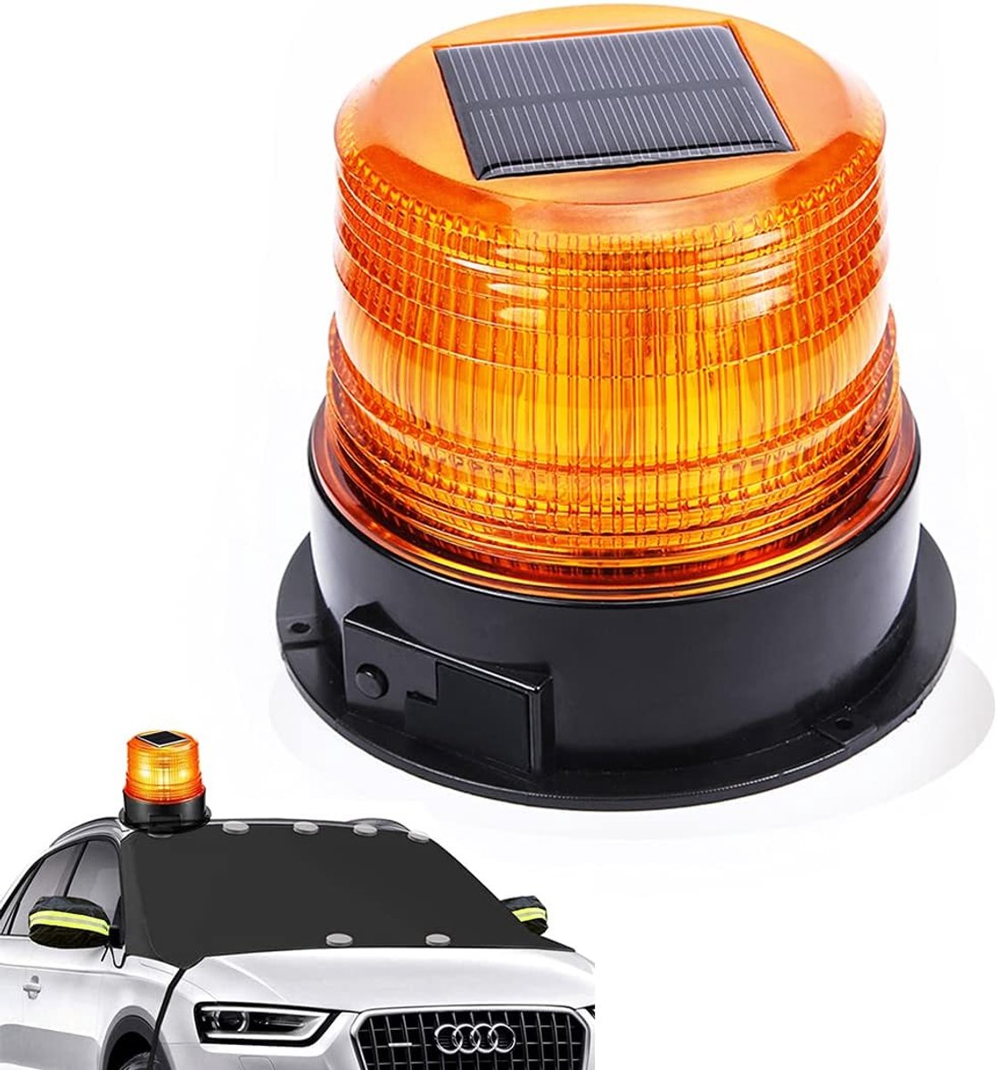 Led-waarschuwingslicht op zonne-energie, 12 V, magnetisch stroboscoop-waarschuwingslicht, zonne-energie, draadloos, damlicht, stroboscooplicht, straatlicht