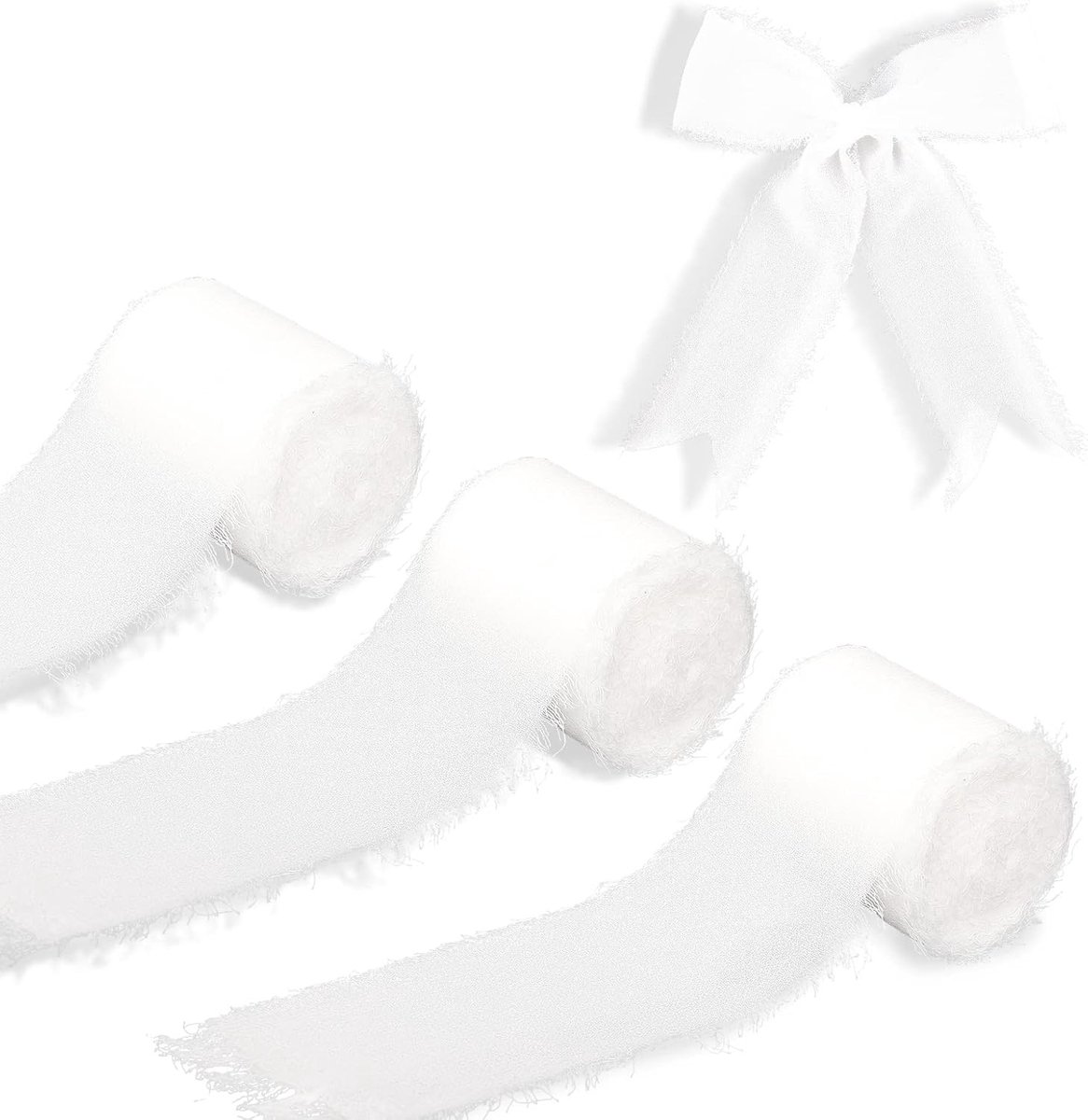 Dailygoods- Chiffonlint 3 Rollen - 3,8 cm x 5 m - Handgemaakt - Decoratielint - Fotografie Achtergrond - Zachte Textuur