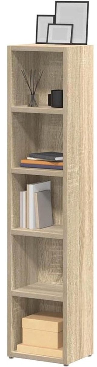 CD Kasten - Opbergkast Media - Media Opslag - Smal Ontwerp - 21x16x93.5 cm - Sonoma Eiken