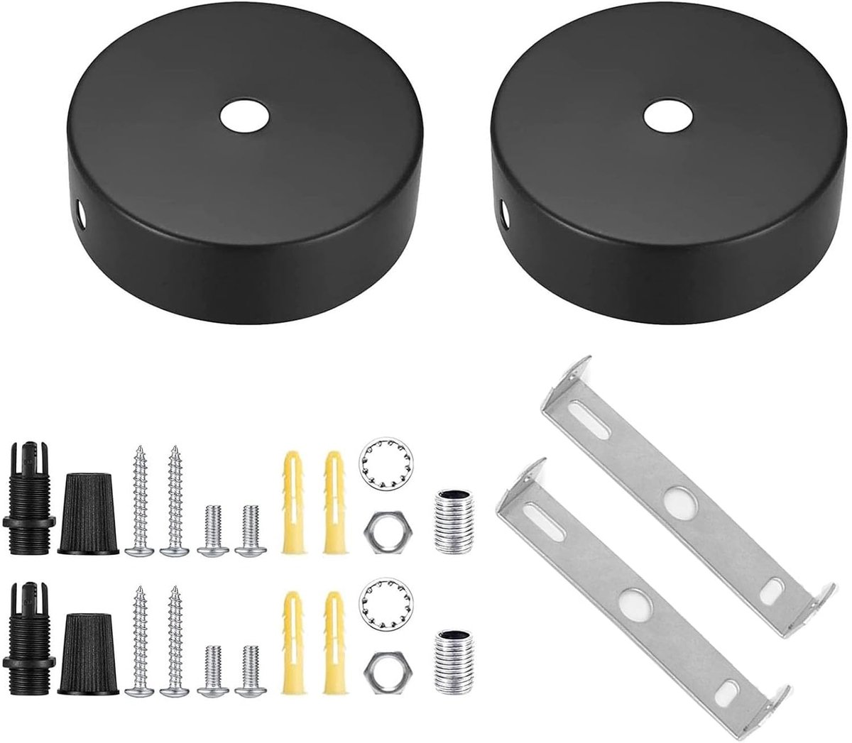 2 Stuks Metalen Plafondrozet, Lampophanging, Draadkap voor Plafondrozet, Plafond Baldakijn, voor Woonkamer, Gang, Keukenkroonluchter