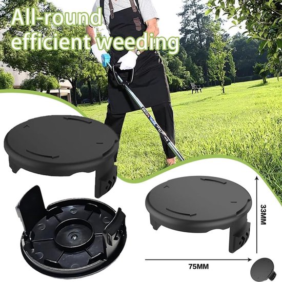 Compatibel met Bosch Art 23 SL 26 SL, 4 stuks spoeldeksel (zwarte reservespoel voor grastrimmer — afbeelding 4