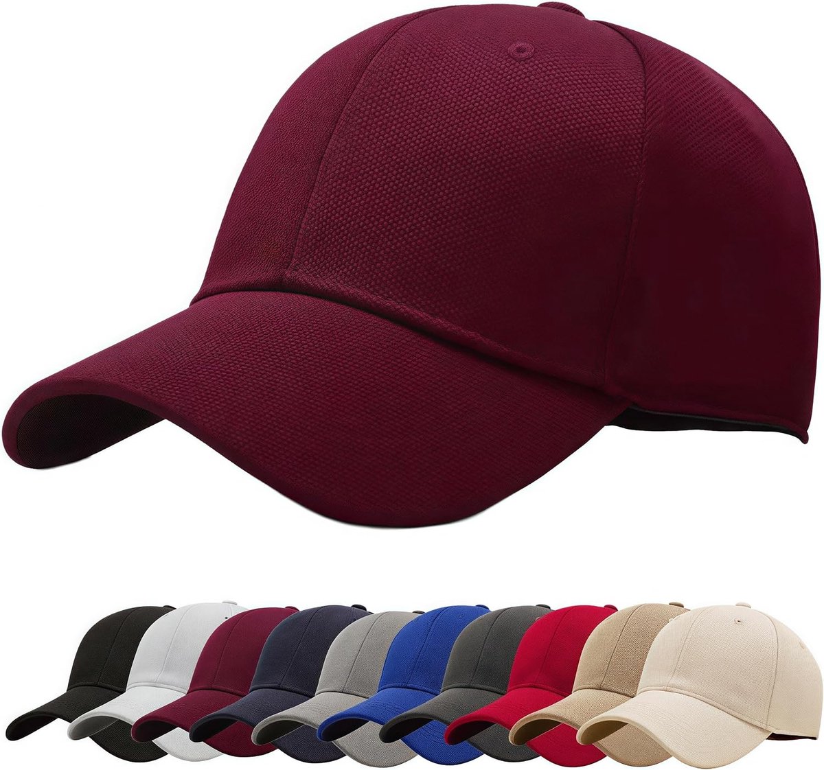 Honkbalpet voor heren en dames Baseball Cap Sport Casual Effen Kleur Zonnehoed Hoeden Messing Basecap Unisex Vrije Tijd Baseball Cap Heren en Dames Verstelbare Cap met Paraplu