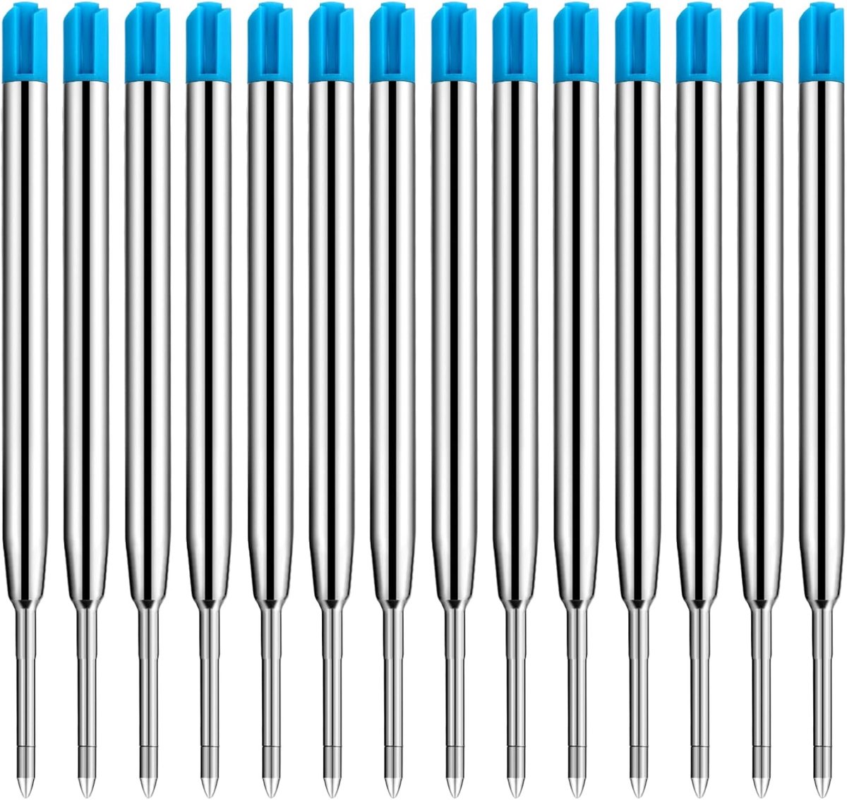 Penvullingen met grote capaciteit, compatibele set vullingen, metalen reservevullingen voor het G2-formaat, lijndikte 1,0 mm, schrijfkleur (blauw)