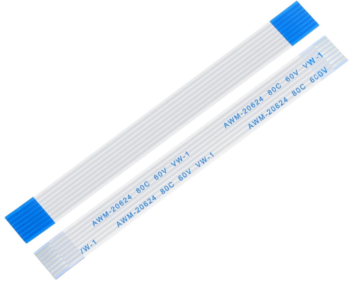 20 stuks FFC FPC flexibele platte lintkabel, 7 pinnen, 1 mm raster, 80 mm lengte (A-type), platte kabel voor LCD 3D-printer, camera, DVD, TV, laptop, audio