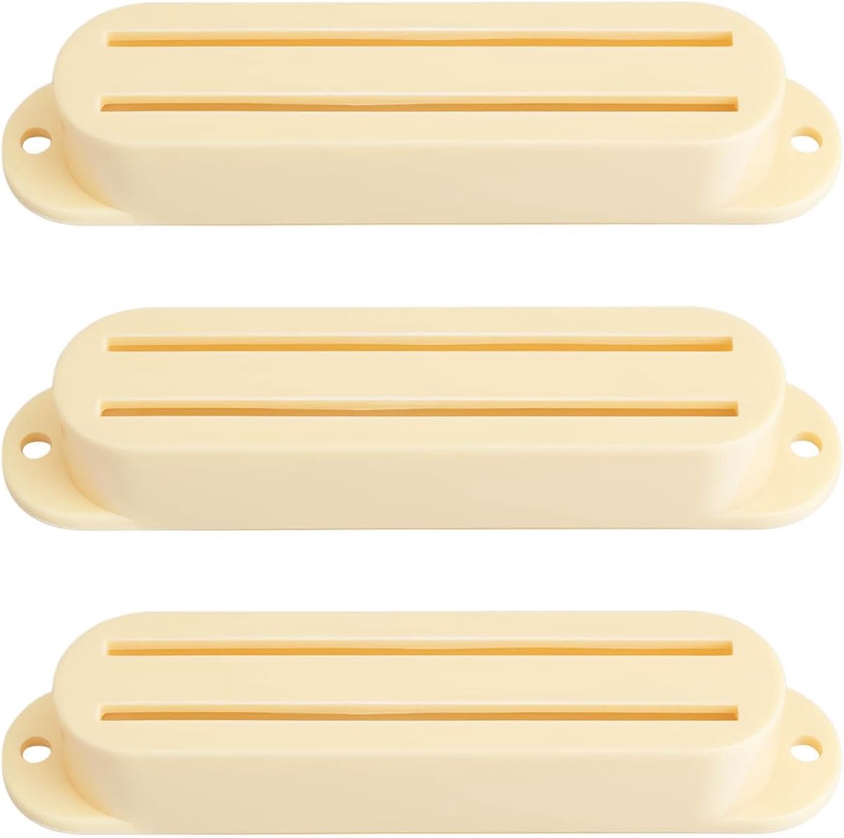 3 stks Gitaar Pickup Cover Dual Rail 82x10mm Romig Geel Compatibel met Elektrische Gitaar