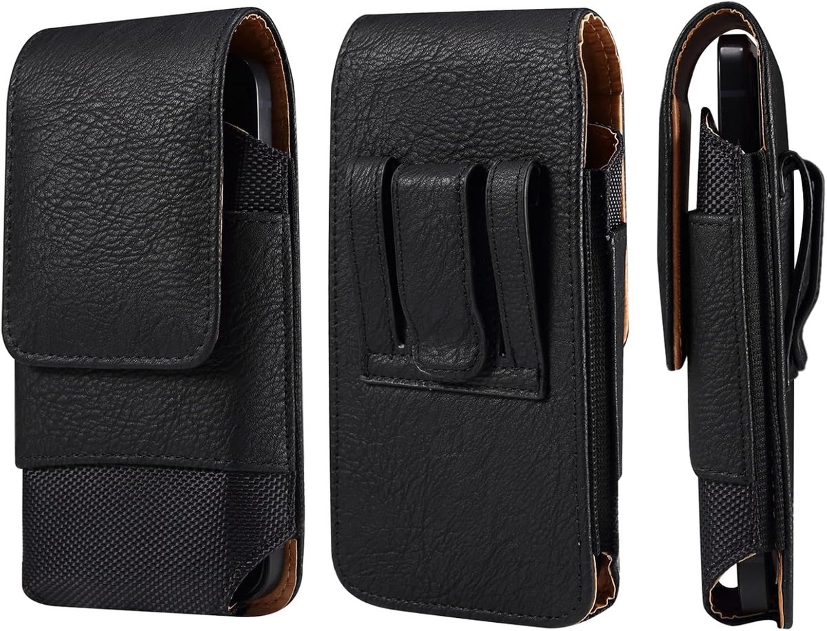 Mobiele telefoon heuptas voor Samsung Galaxy S25 Ultra, S24 S23 S22 S21 S20 Ultra, 7.0 inch kleine lederen riemclip mobiele telefoon holster mobiele telefoon tas riem reizen heuptas voor