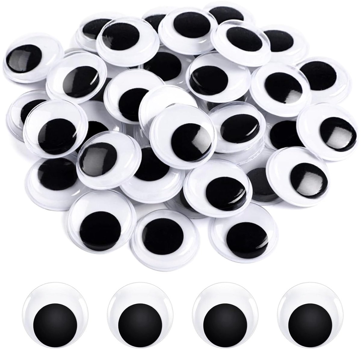 36 stuks wiebeloogjes zelfklevend groot, 50 mm grote wiebeloogjes groot rollen ogen zelfklevend kunststof zelfklevende ogen zelfklevend voor DIY handwerk scrapbooking