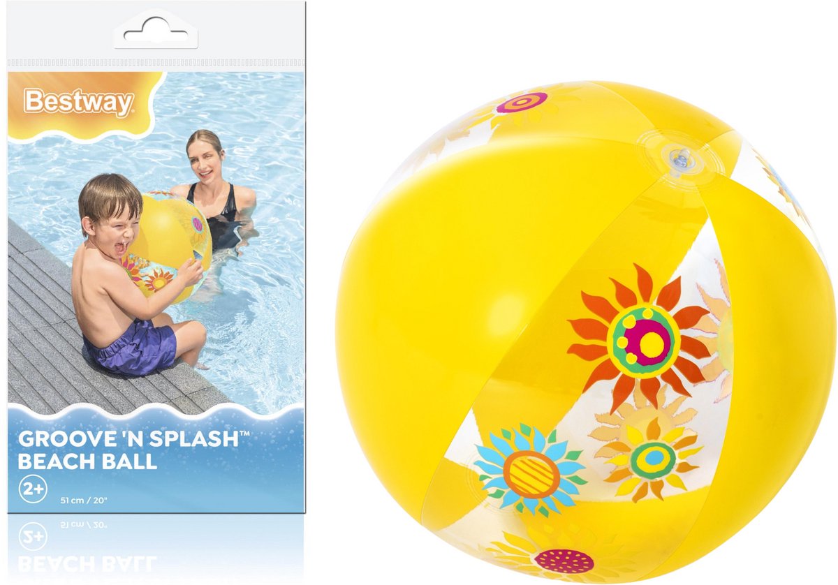 Opblaasbare bal geel 51cm Bestway 31036