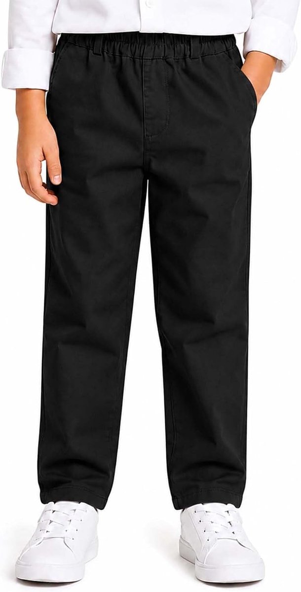 Schoolbroek Slim Fit - Uniformbroek met Elastische Taille, Katoenen Stretch Chino, voor School & Formeel Gebruik