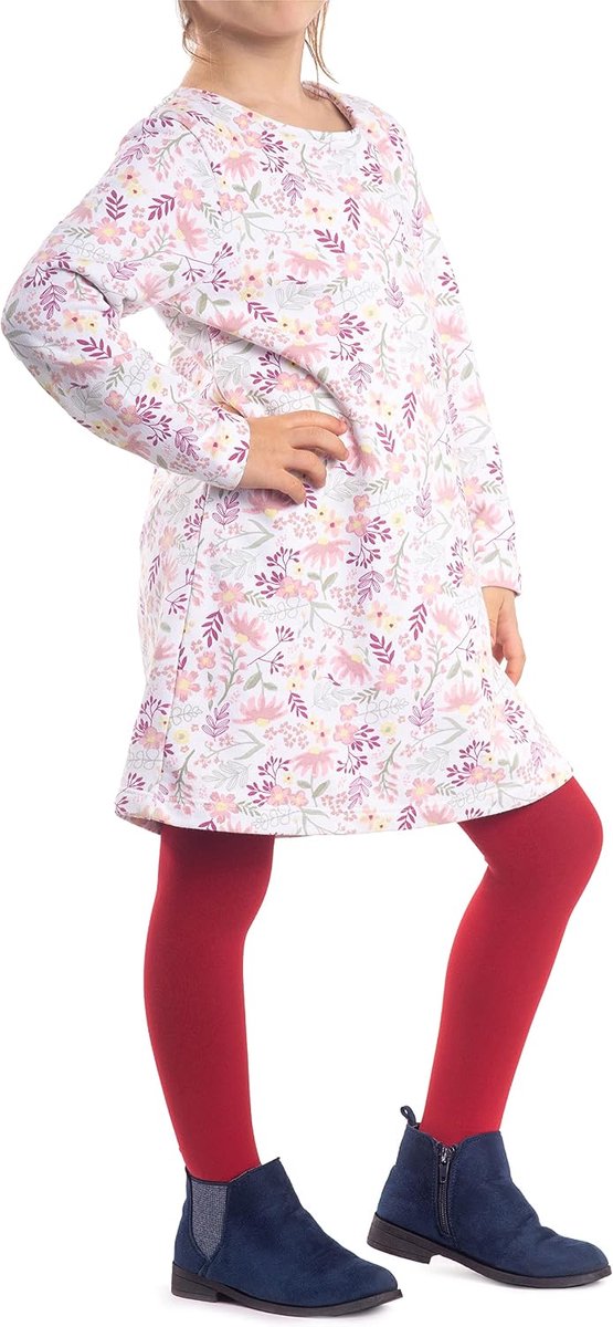 Dikke panty voor meisjes, Corina Plain, 120 DEN, warmvoetige leggings, kinderkamer, ballet, dansles, ondoorzichtig, zwart, marineblauw, wit, roze