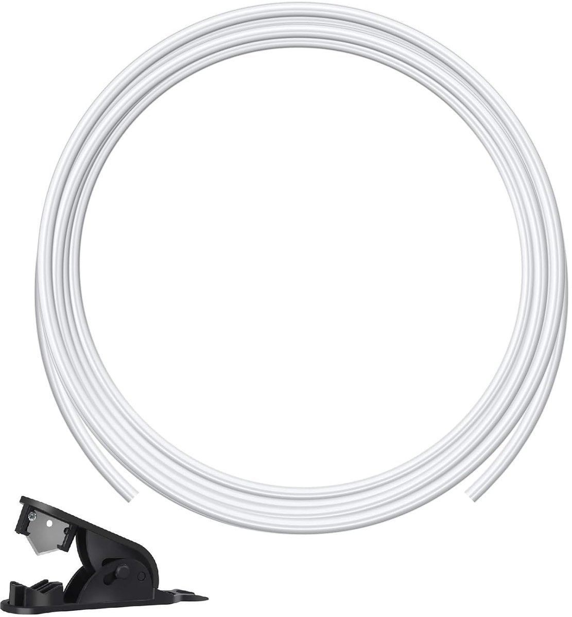 10 m PTFE slang 4 mm, binnendiameter 2,5 mm, buitendiameter 4 mm PTFE-slang 3D-printer, witte 3D-printerslang, met snijder, voor 1,75 mm 3D-printerfilament