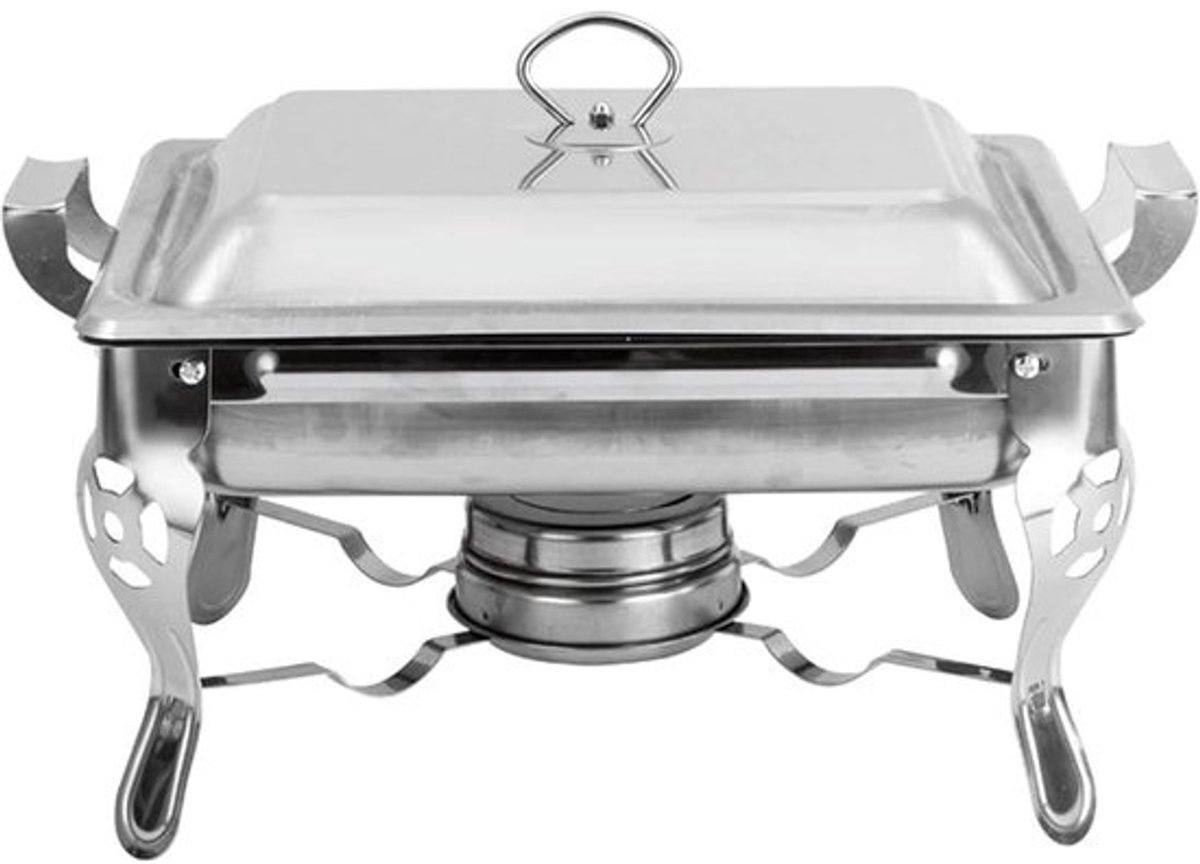 Buffet Warmhoudset - Chafing Dish Set - Feesten en Banketten - Roestvrij Staal - 21x26x26 cm - Zilver