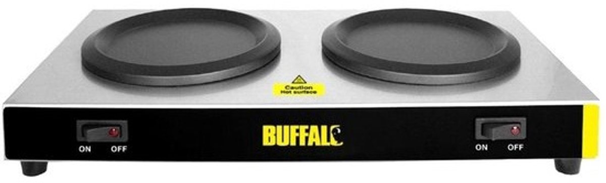 Koffie Kookplaat - Warmer - Horeca Gebruik - Dubbele Kookplaat - 65x330x200mm - Zilver