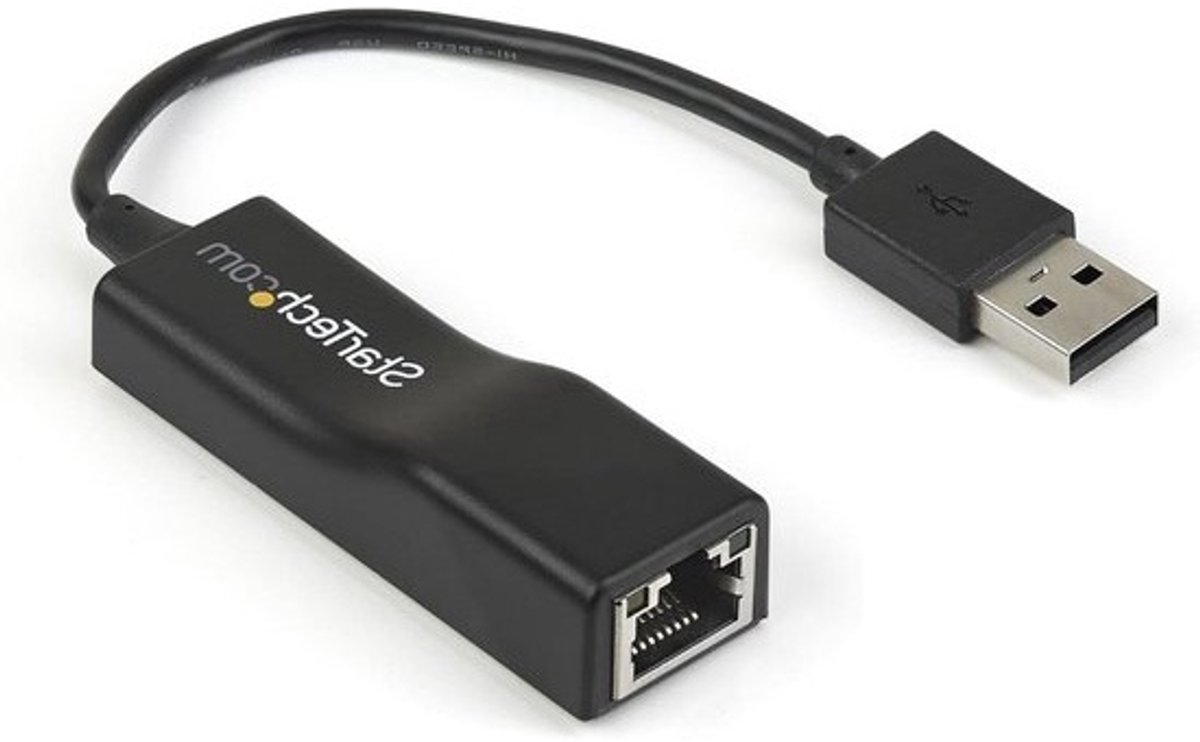 Netwerkadapter - Ethernet Dongle - Internet Verbinding - 10/100 Mbps Snelheid - USB 2.0 - Zwart