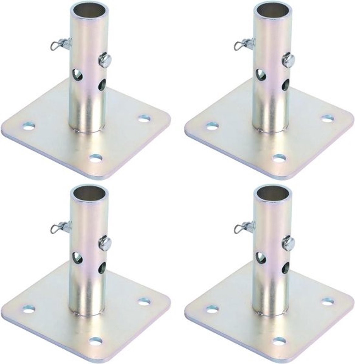 Steiger Basisplaten - Steiger Onderdelen - Stevige Basis Creëren - Gegalvaniseerd Staal - 4 Stuks - Zilver