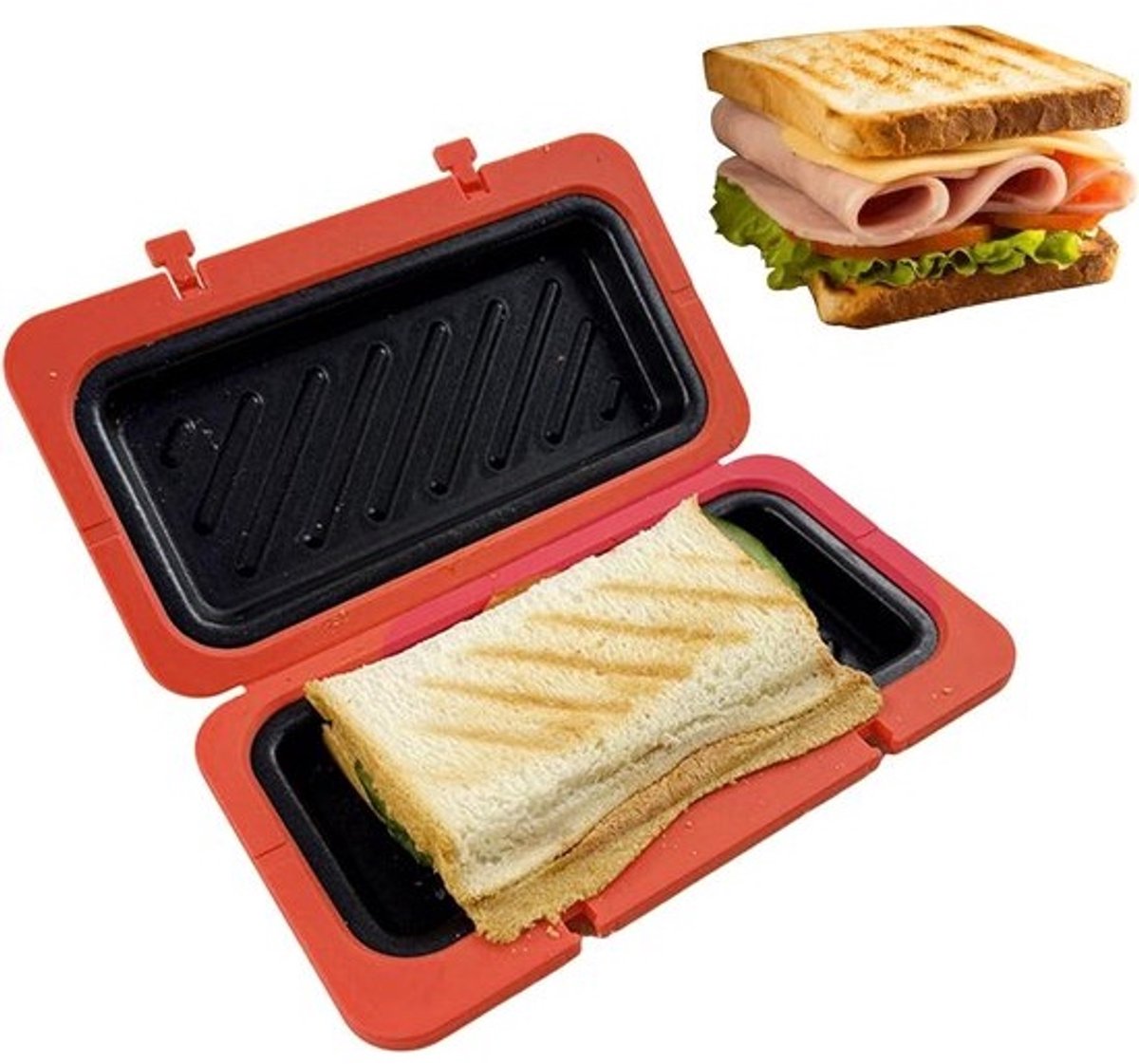 Tosti-ijzer Voor Het Maken Van Gegrilde Kaas, Magnetron Kaassmelter, Magnetron Gegrilde Kaas Apparaat, Voor Gebruik in de Keuken, de Camper, de Studentenkamer, tijdens het Kamperen, de Picknick en de