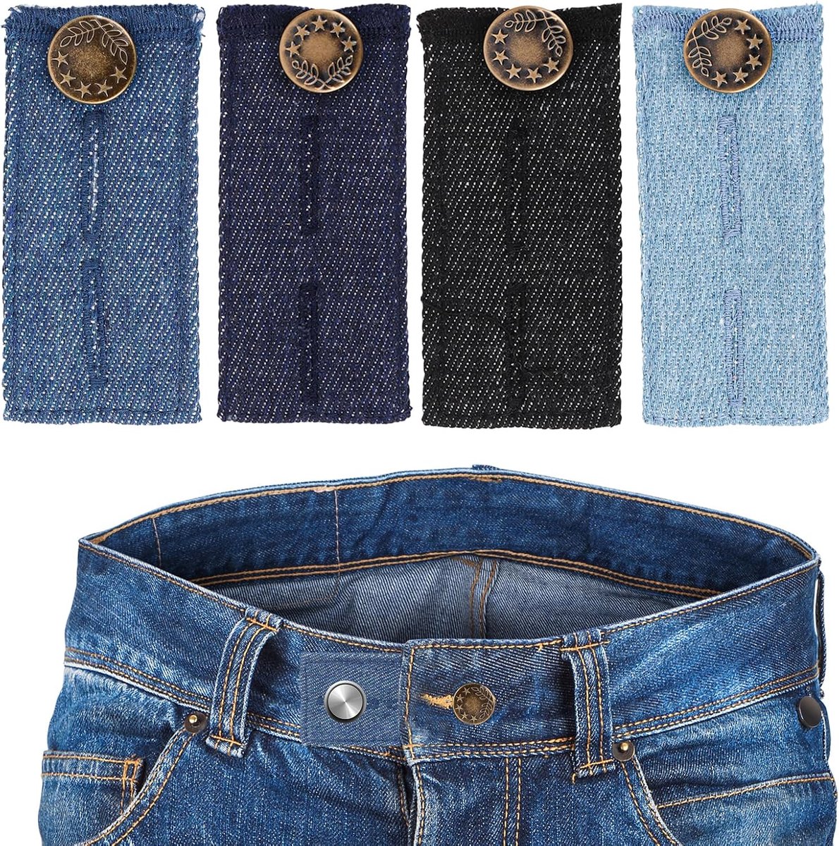 Zwangerschap 4 Stuks Set Accessoires Verlenging Taille Jeans Zwangerschap Comfortabel Elastisch Verstelbare Vergroting Riem Broek Voor Zwangere Vrouwen