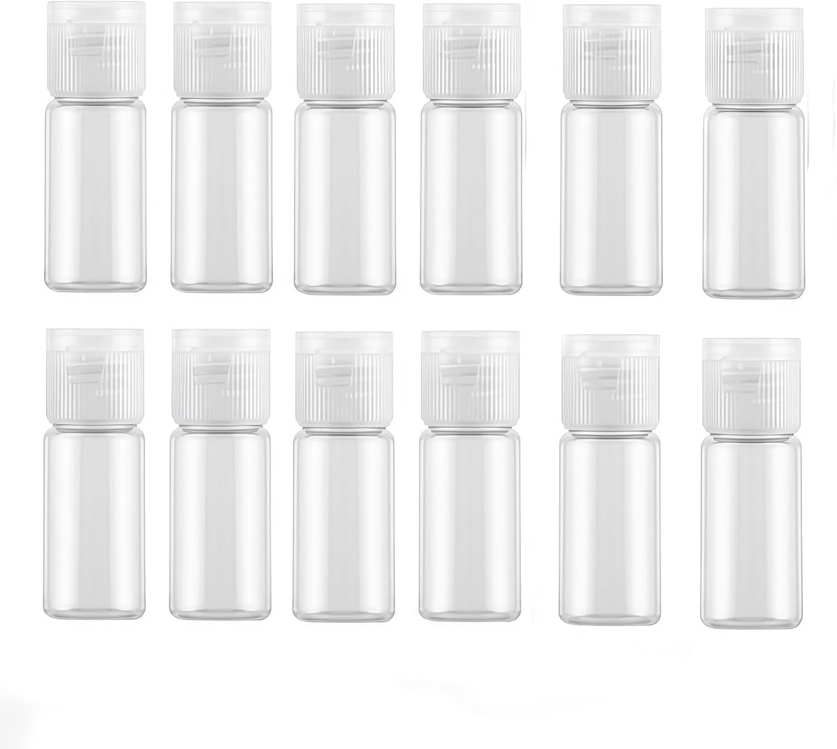 12PCS 15ml/0.5oz lege heldere plastic steekproeffles reiscontainer pot fles met flip lid perfect voor make-up verzachtend water douchegel emulsie vloeistof comestische containers