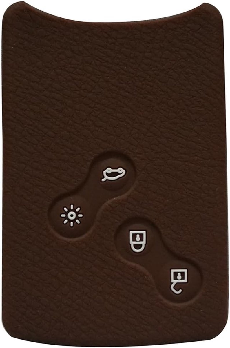 4 toetsen siliconen auto Smart Key Cover Case voor Renault Clio Scenic Megane Duster Sandero Captur Twingo Koleos afstandsbediening (bruin)