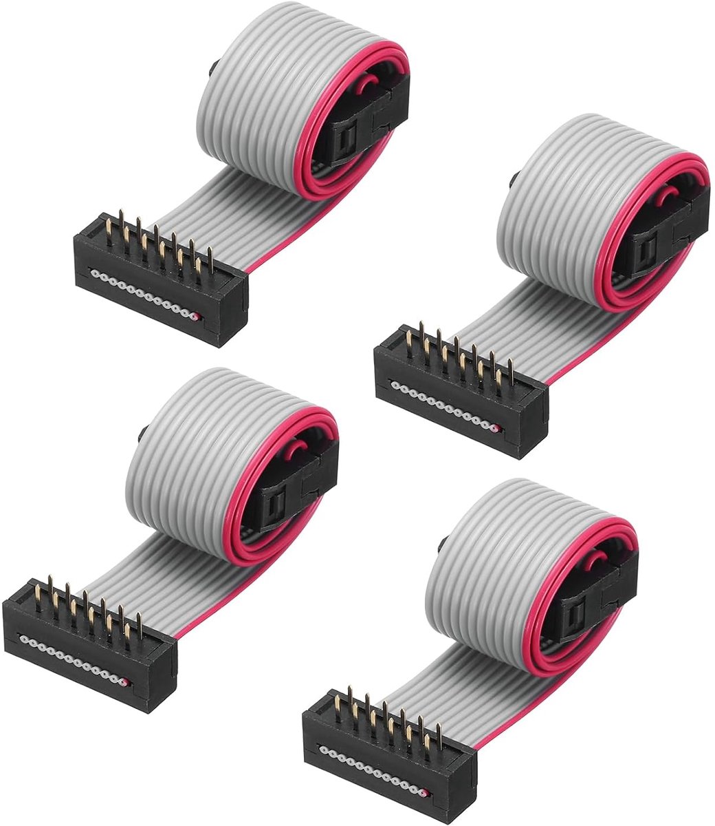 Lintkabel IDC FC/FD type A 12-pins afstand 2,54 mm lengte 0,2 m grijs 4 stuks