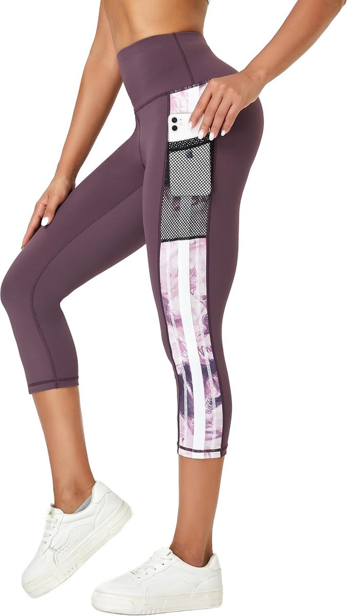 3/4 met zakken, ondoorzichtige sportlegging, fitnessbroek, hardloopbroek, capri-leggings voor dames