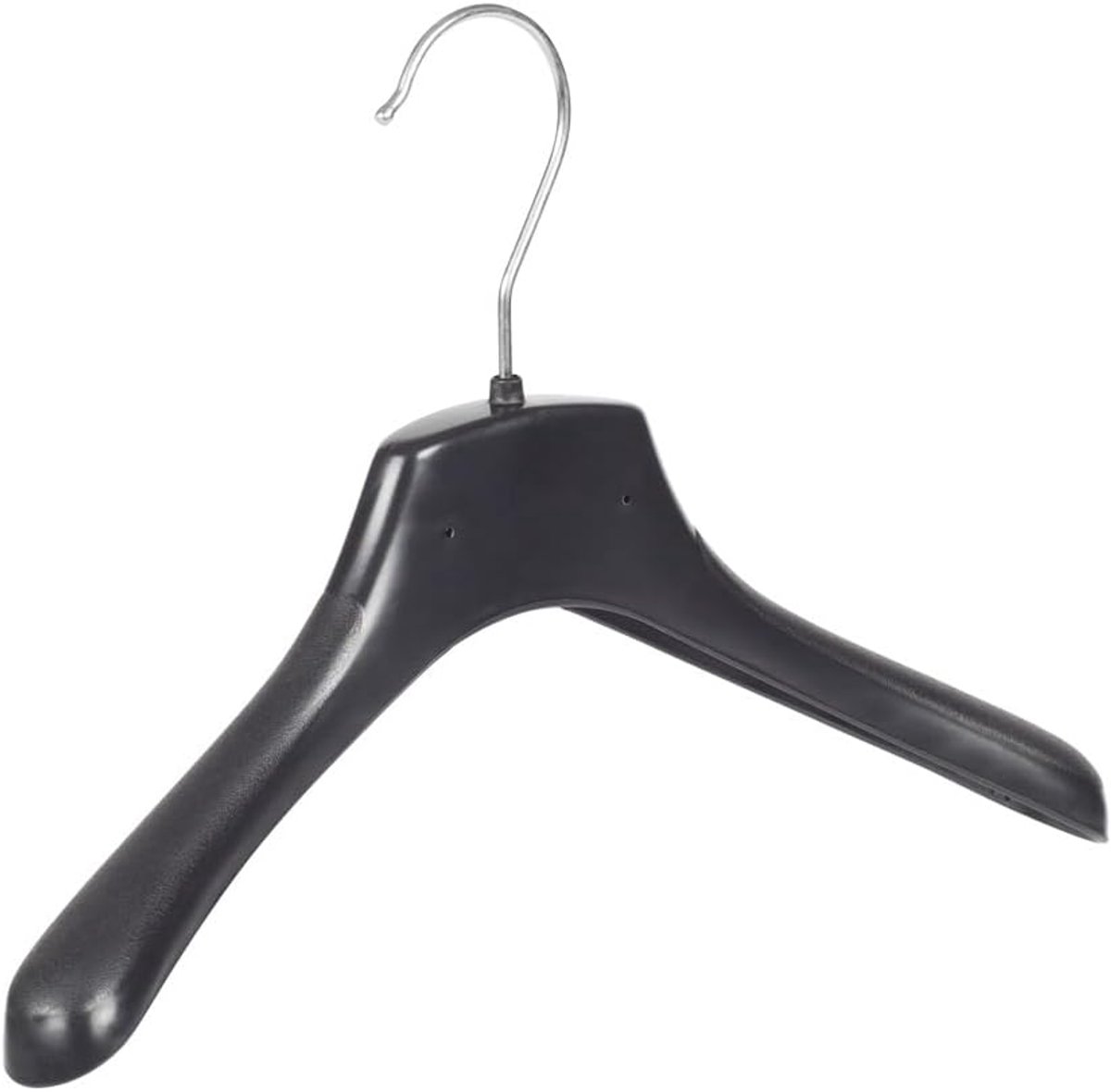 Kleerhanger, Mantelhanger, Kostuumhanger, Jassenhanger, set van 50 Stuks, Kunststof, Zwart, Brede schouders, 360° Draaibare Haak, 30 cm (FR30_00/50)