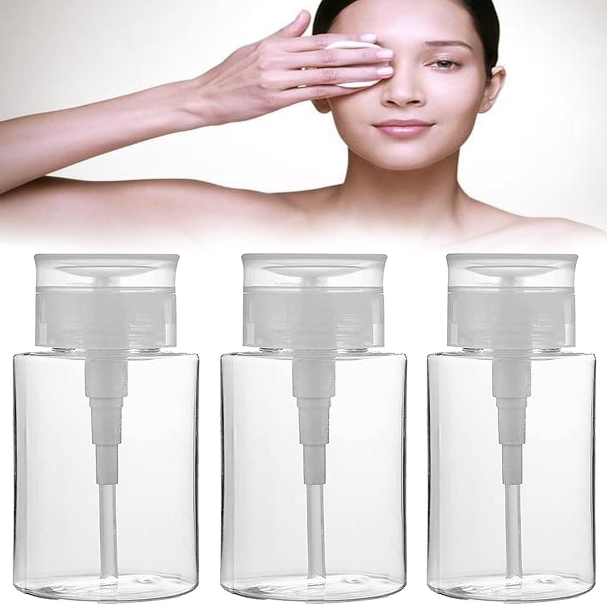 3Pcs Dispenser Pomp, Pompdispenser, Navulbare Make-up Travel Bottles Cosmetische Lotion Gezicht Toner Containers, voor het Bewaren van Vloeistoffen voor Nagels, Nagellakremover