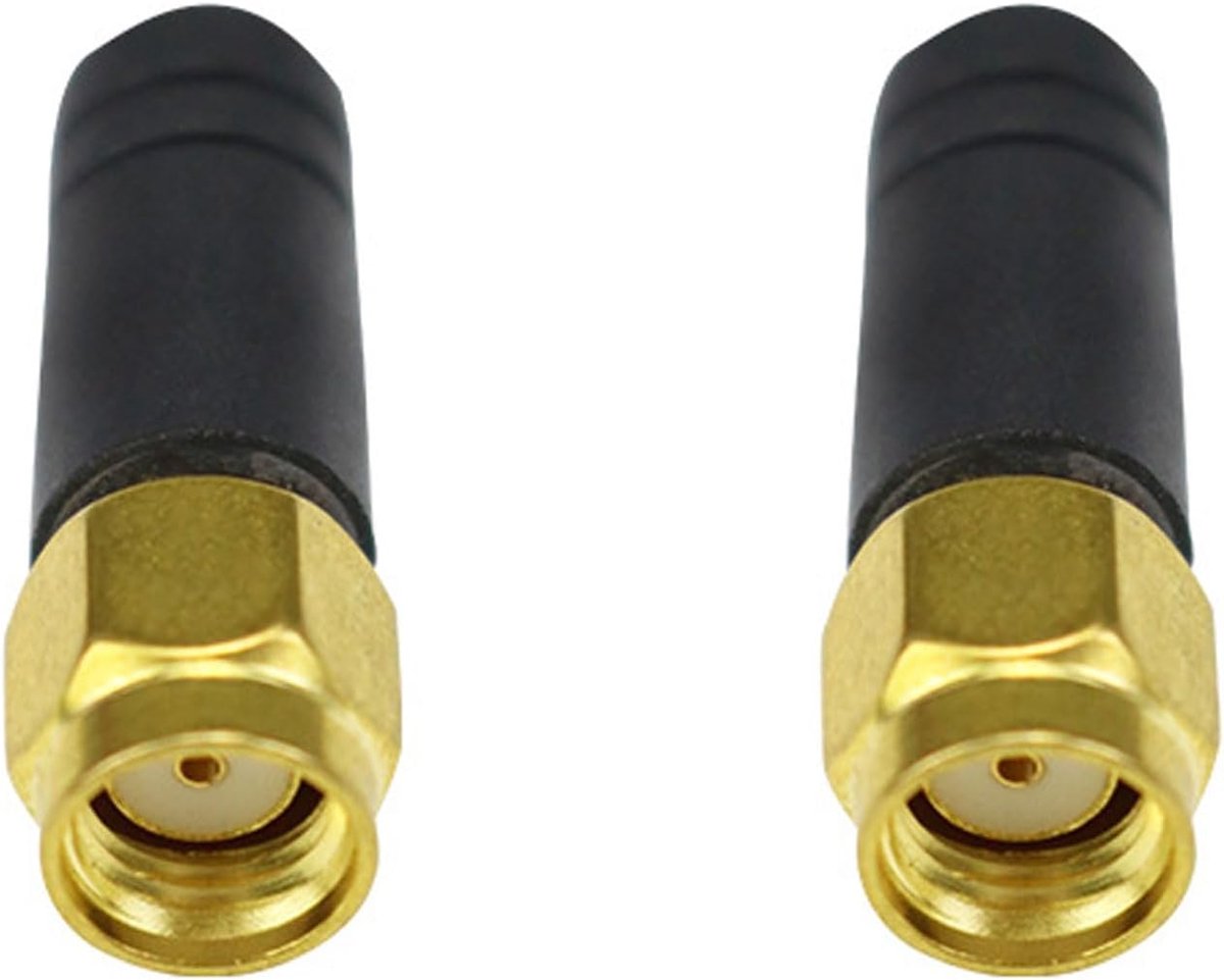2-Pack Mini WiFi-antenne 2.4G Antenne RP-SMA Mannelijke Adapter Rechte Connector 2DBi Kleine Omni-Directionele Wifi Signaalantenne voor Draadloze Router