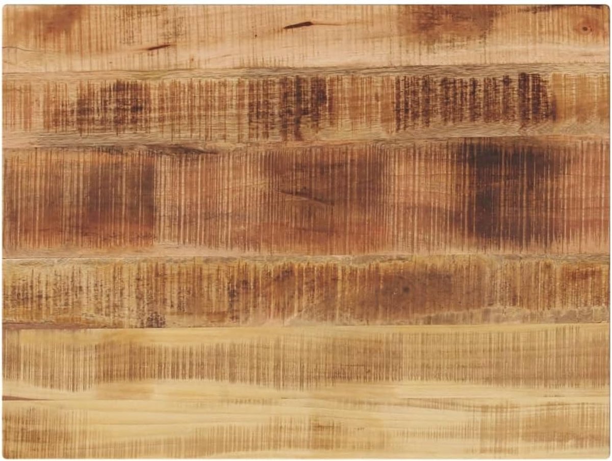 Vervangingsplaat voor tafel, houten tafelblad, eettafelblad, geschikt voor café, restaurant, hotel, eetkamer, 80 x 70 x 1,5 cm, rechthoekig, ruw massief hout, mango