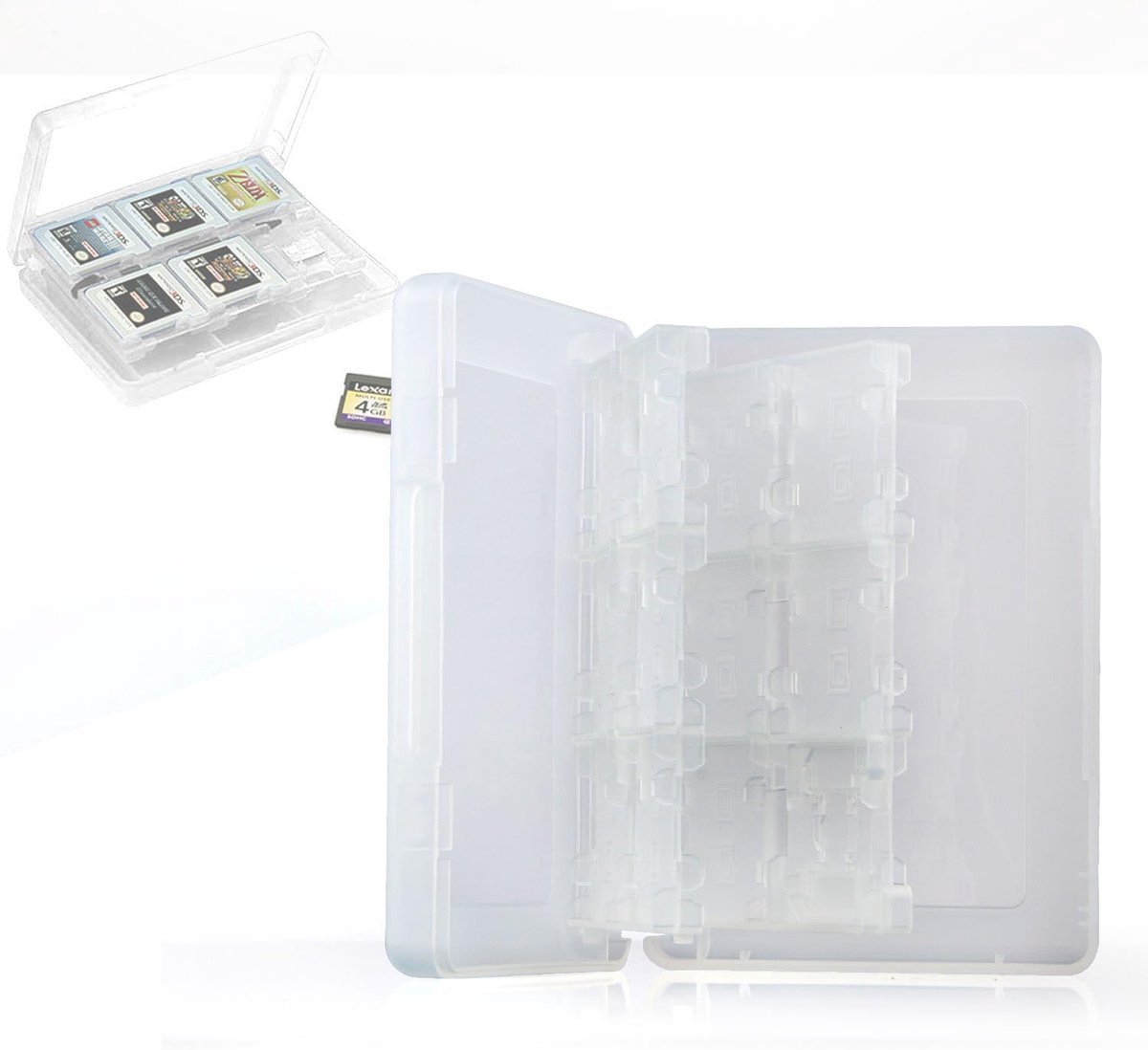 Gamehoes voor 22 games en 2 geheugenkaarten voor Nintendo 3DS XL, 3DS, 2DS, DSi XL, DSi en DS spellen, wit