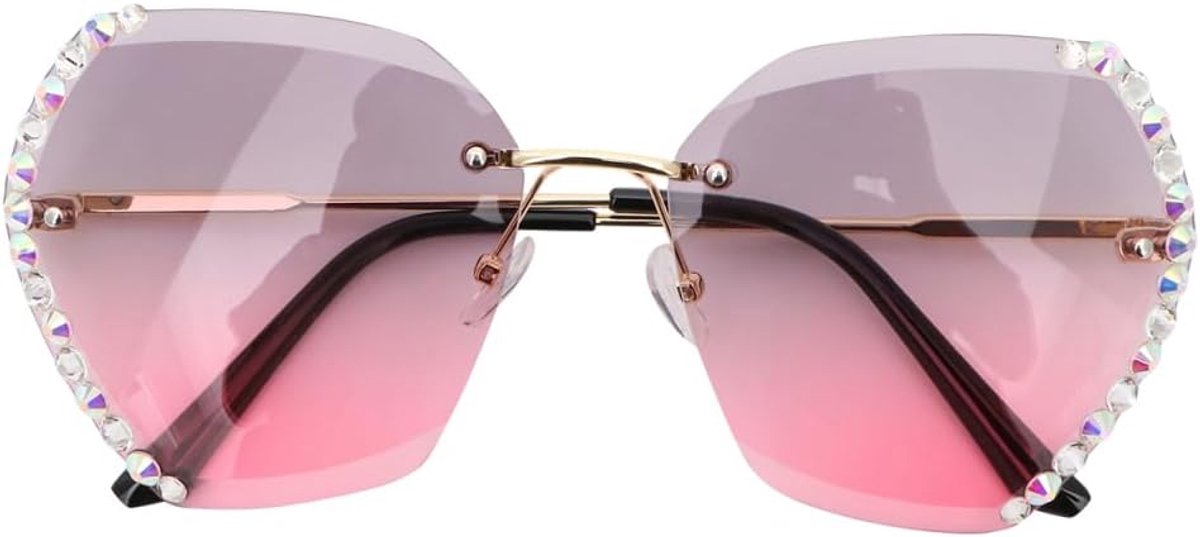 1 stuk oversized zonnebril heldere bril voor dames strass zonnebril quad-zonnebril voor dames randloze zonnebril frameloze bril transparant