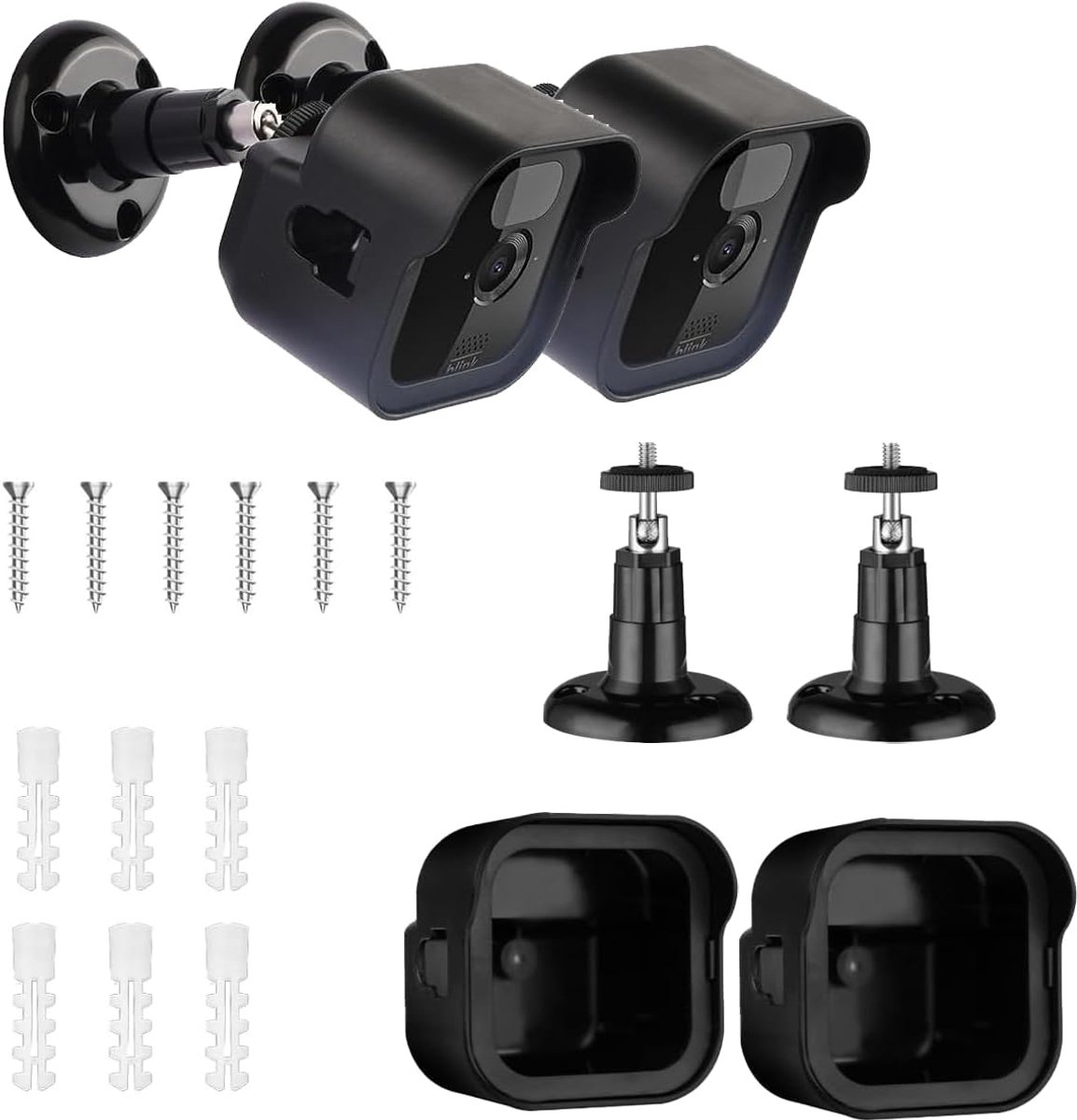 Outdoor camera muurbeugel & beschermhoes - 360° verstelbare, weerbestendige houder - compatibel met Blink Outdoor Camera 3./4. gen, zwart (2)