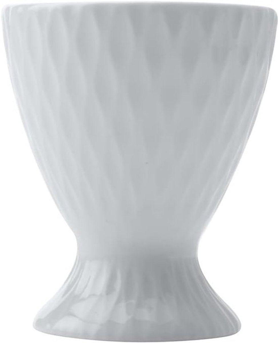 Eierhouder - Eierdopje Porselein - Ontbijt Serveren - Reliëf Textuur - 5 x 5 x 6 cm - Wit