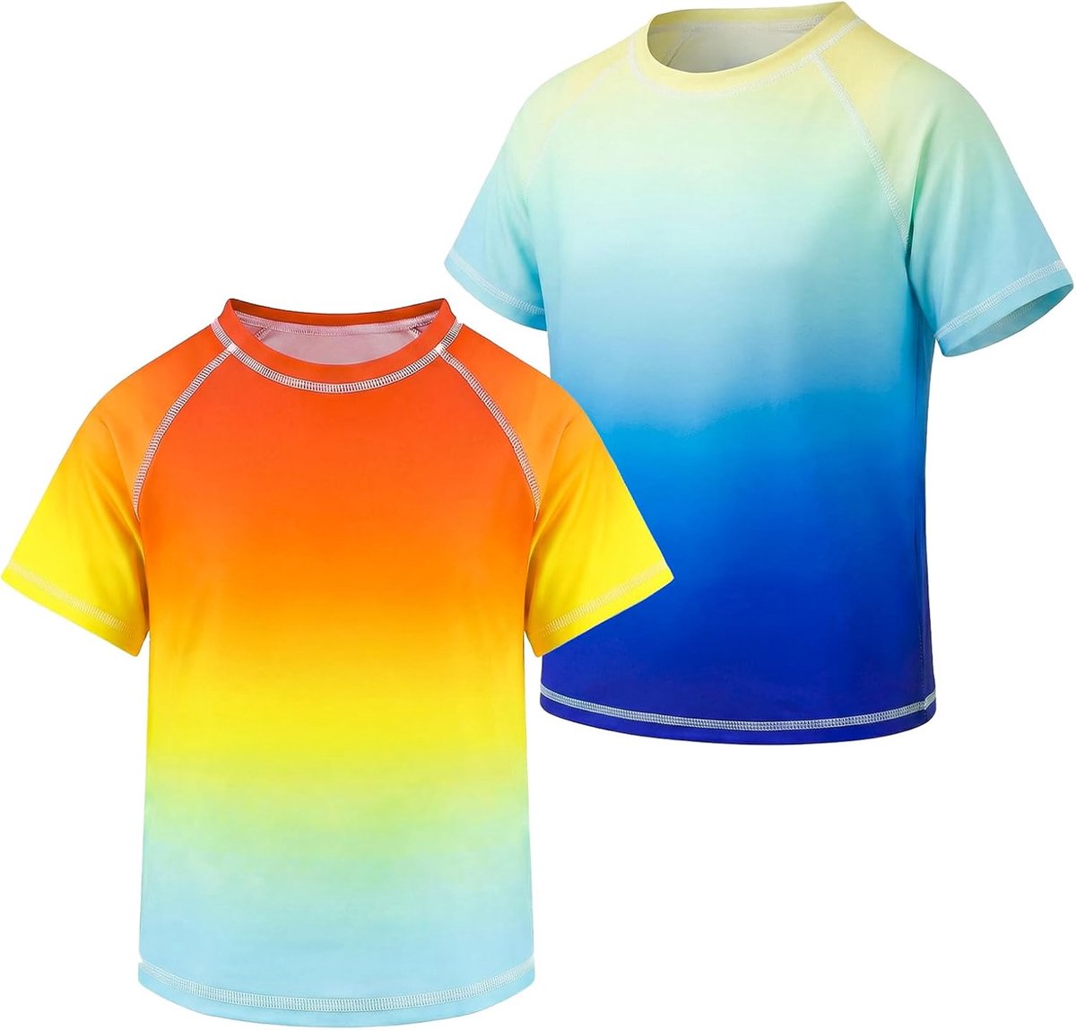 Rashguard Tweedelig jongenszwemshirt met korte mouwen Kinderen Sneldrogend zwemshirt UV-bescherming UPF50+ Zomer Zonbeschermingsset Zwemtop Strand Surfen Zwemkleding voor 104-164