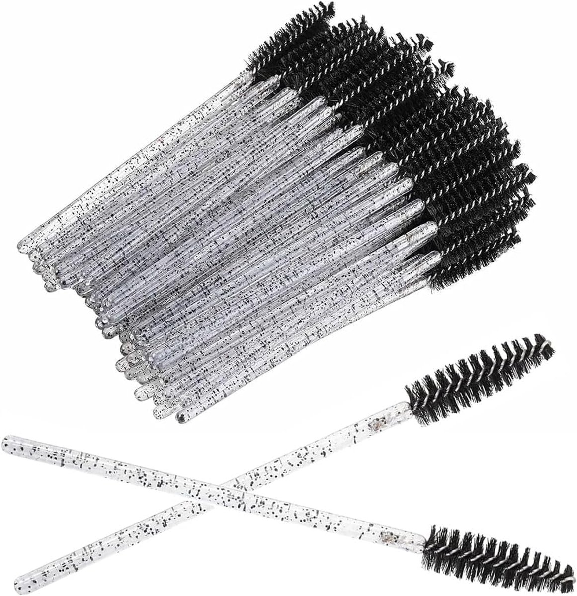 100 stuks zwarte wegwerp-wimperborstels, wimperverlengingsborstels, accessoires voor wimperverlenging, schoonheidssalon en thuisgebruik, wimperborstel, cosmeticakwast voor valse