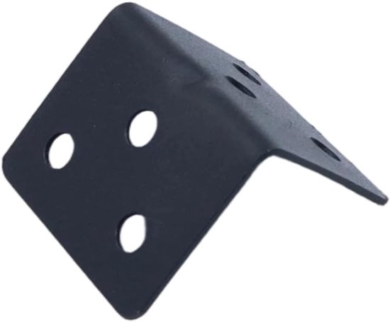 10 stuks roestvrijstalen hoekbeugels, 31 x 31 x 38 x 1,5 mm, L-vormige rechthoekige connector voor bevestiging van hek, tafel, stoel, rek, bed, raam (zwart) — afbeelding 2