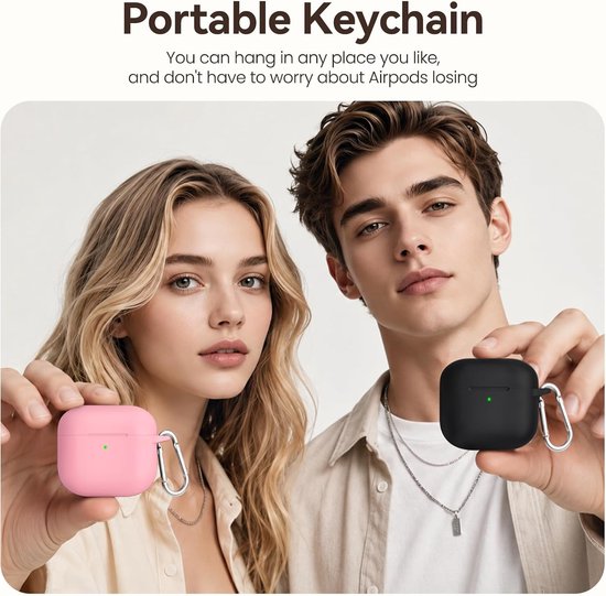 Siliconen Hoesje voor AirPods 4 (Zwart) — afbeelding 3