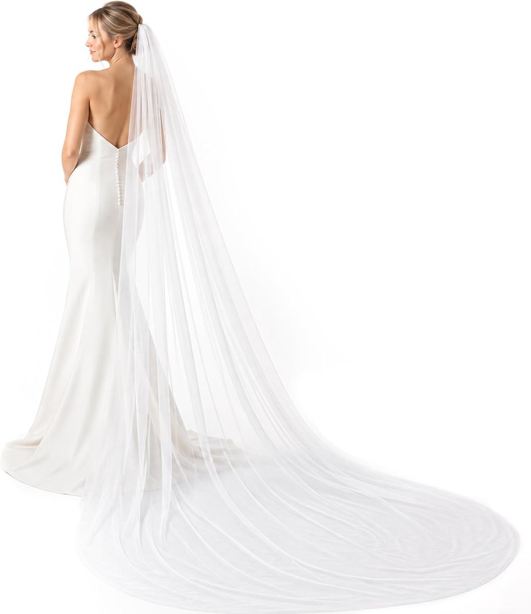 300 cm lange bruidssluier, bruidssluier met kam, bruidsaccessoires, bruiloftssluier, zachte tule, tule sluier, bruidssluier, bruiloftsaccessoires, sluier lang, voor bruiloft, bruiloftsfoto's