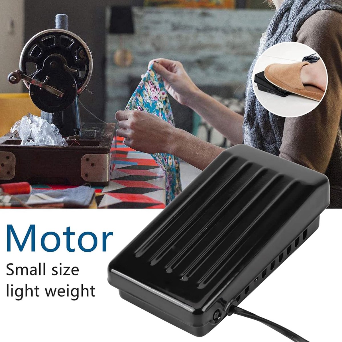 Dailygoods - Naaimachine Motor Voetpedaal Set 180W voor Thuisgebruik