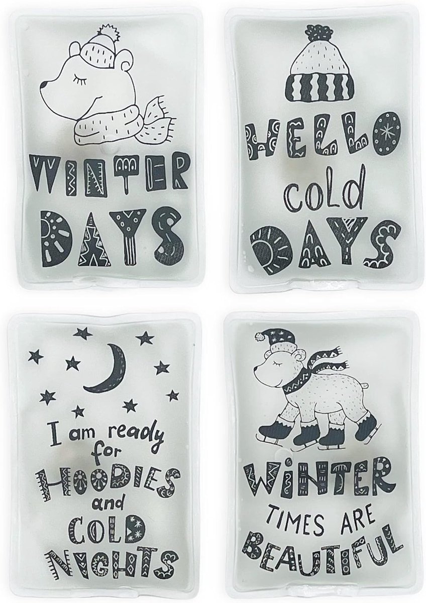 Dailygoods- Handwarmers Oplaadbaar - Herbruikbare Warmtezakjes - Warmtepads - Lichtgewicht - Set van 4 - Zachte Hoes van 100% Kunststof