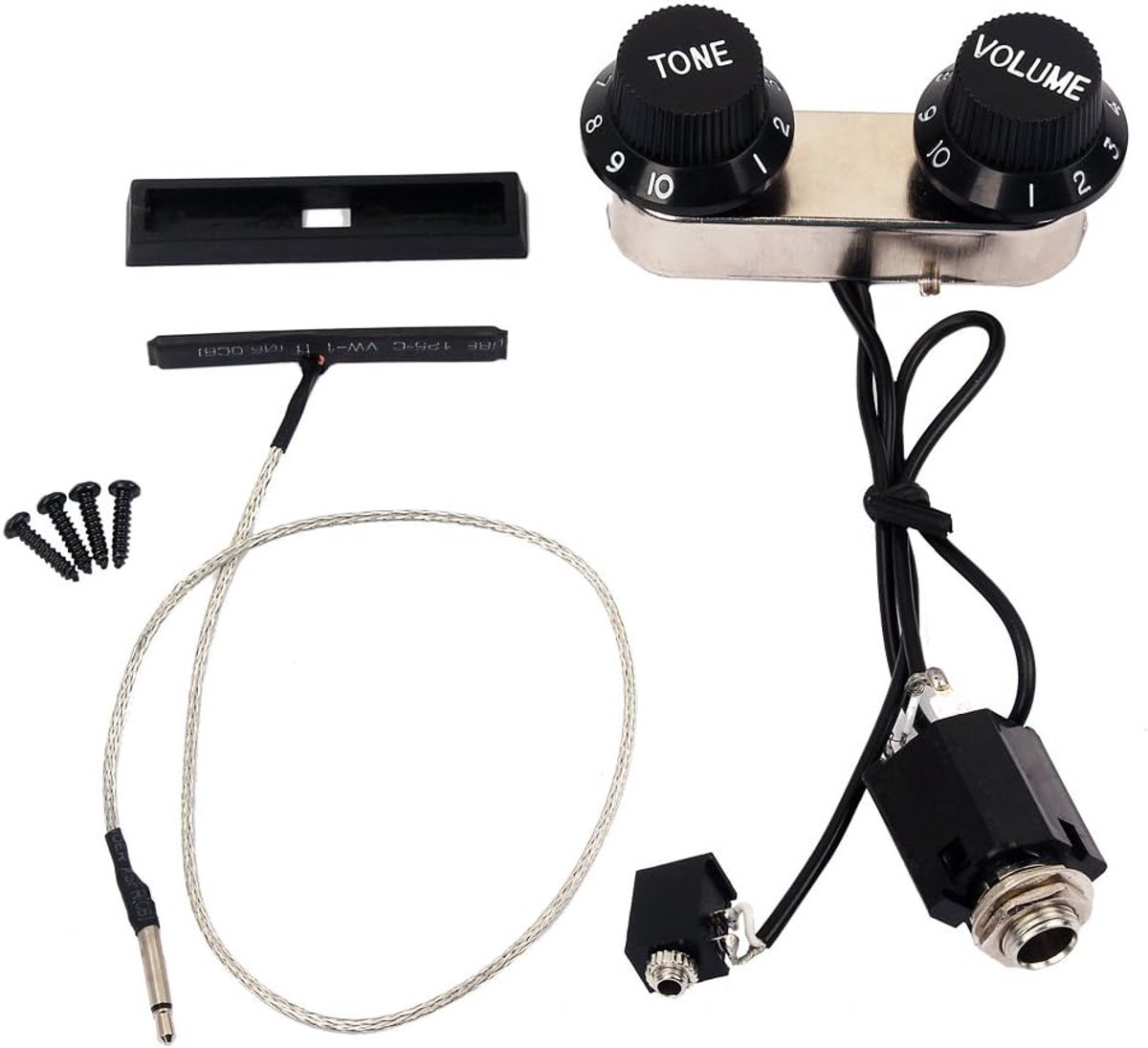 Dailygoods- Viool Pickup - Piezo Transducer - Brug Set - Toon Volume Knoppen - Gitaar/Viool Accessoires - Eenvoudig te installeren - Viool Microfoon