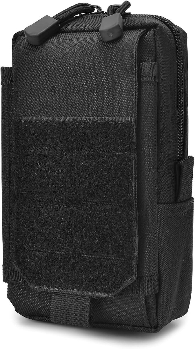 Multifunctionele EDC Tas met Molle Pouch, Gadget Organizer en Mobiele Telefoonhouder voor Camping, Hiking en Fietsen, Zwart