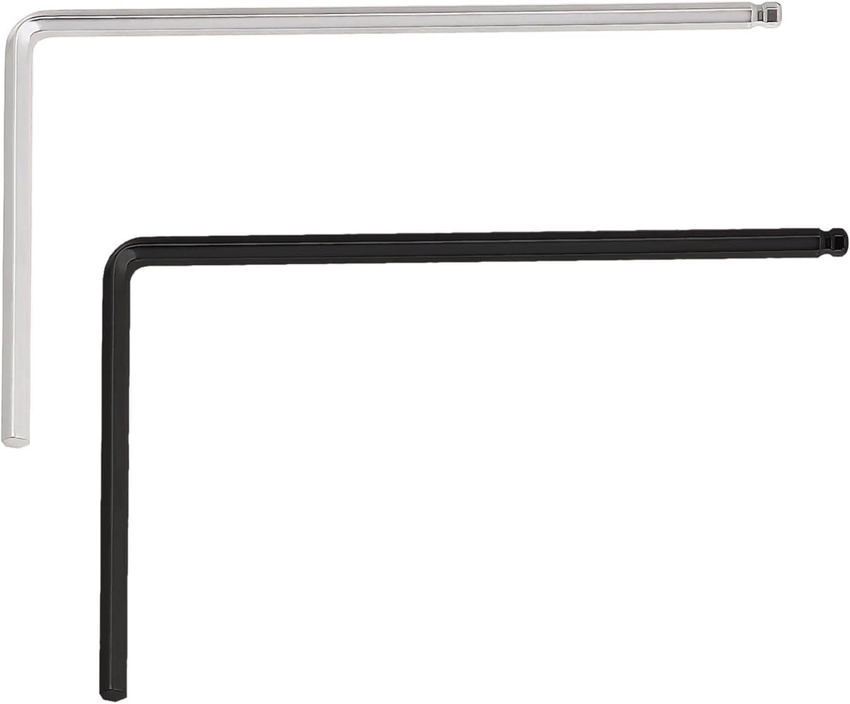 2 STKS Gitaarsleutel Compatibel met Martin Akoestische Gitaar 4mm Zilver en 5mm Zwarte Gitaar Truss Rod Metalen Wrench Tool Gitaar Inbussleutel