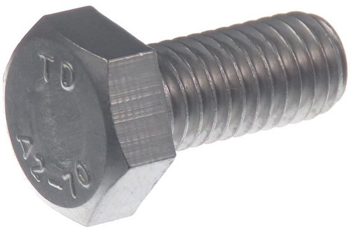 Roestvrijstalen Zeskantschroeven M14 x 25 mm A2 RVS DIN 933 Bevestigingsmateriaal